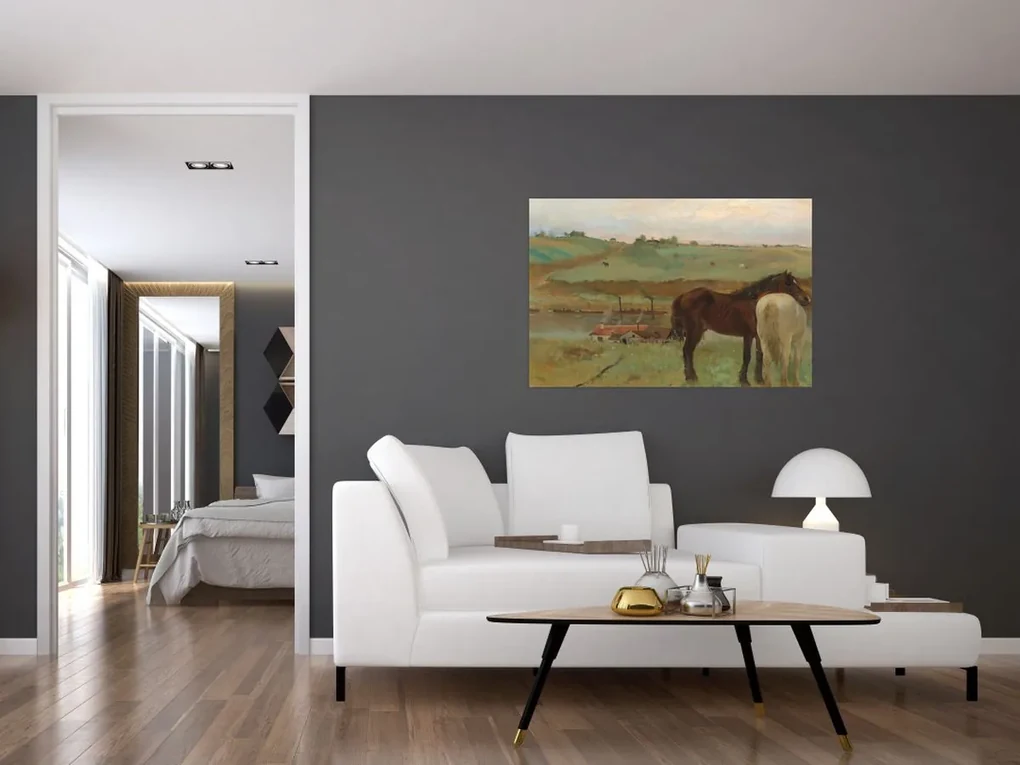 Obraz - Edgar Degas, Horses in a Meadow, reprodukcia (90x60 cm)