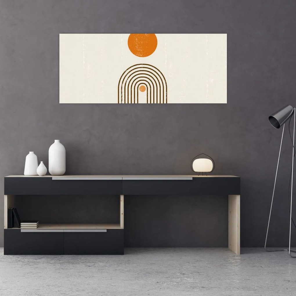 Obraz - Hnedé oblúky (120x50 cm)