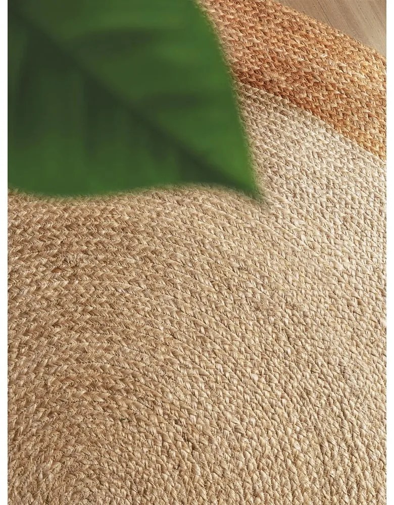 Obojstranný/ručne tkaný jutový okrúhly koberec slonovinový ø 100 cm Jutta Ivory – Hanse Home