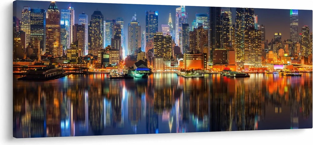 Obraz Manhattanu v noci (120x50 cm)