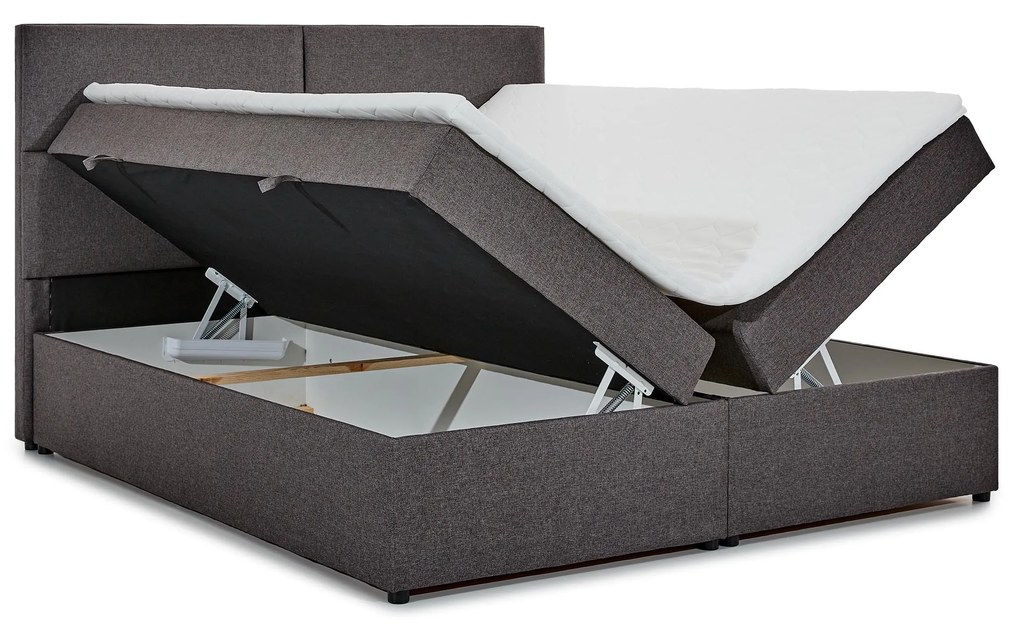 Kontinentálna posteľ 145 cm Alyce (čierna) (s matracmi). Vlastná spoľahlivá doprava až k Vám domov. 1027437