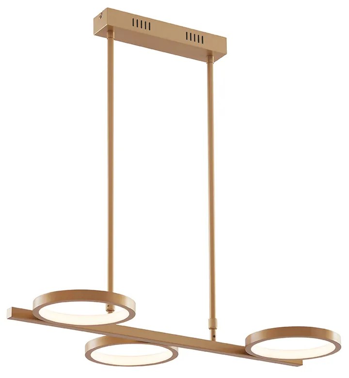 Moderné závesné svietidlo zlaté vrátane LED 3-stupňové stmievateľné 3-svetlo - Vivé