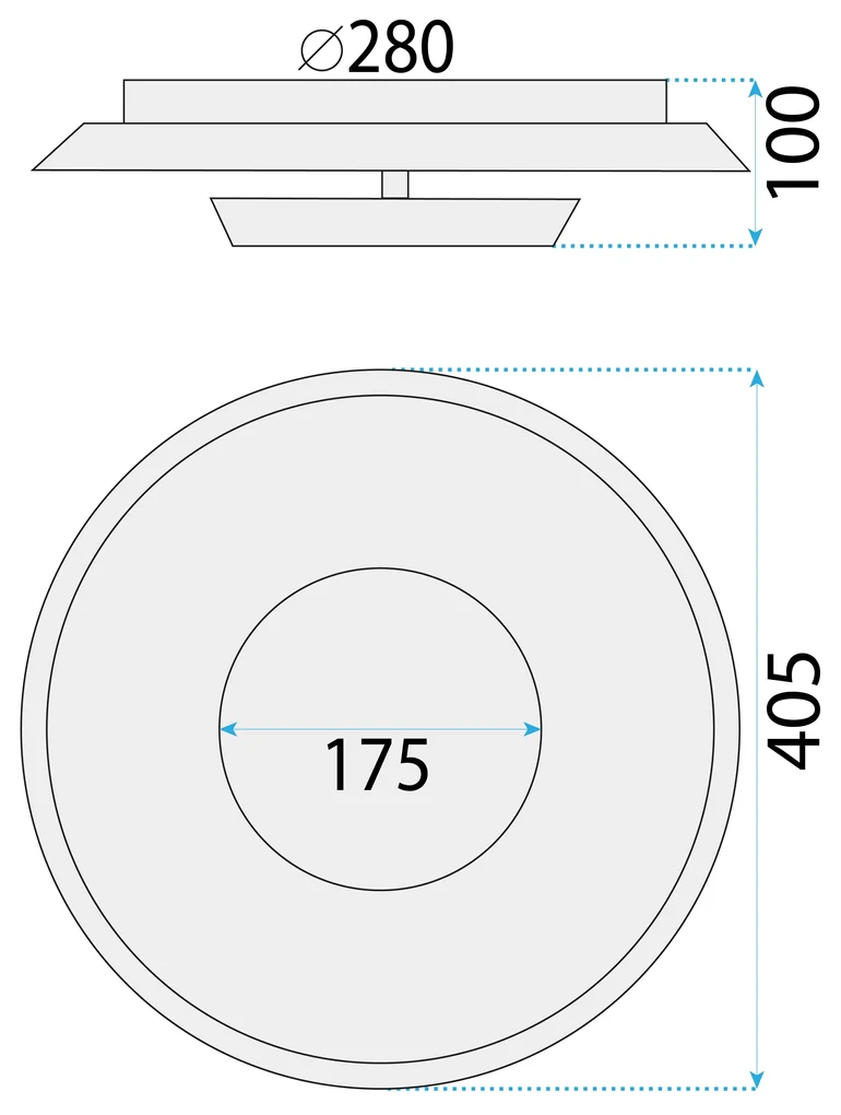 Toolight Toolight, LED stropné svietidlo 40cm, 14W, APP1460, zelená, OSW-04188