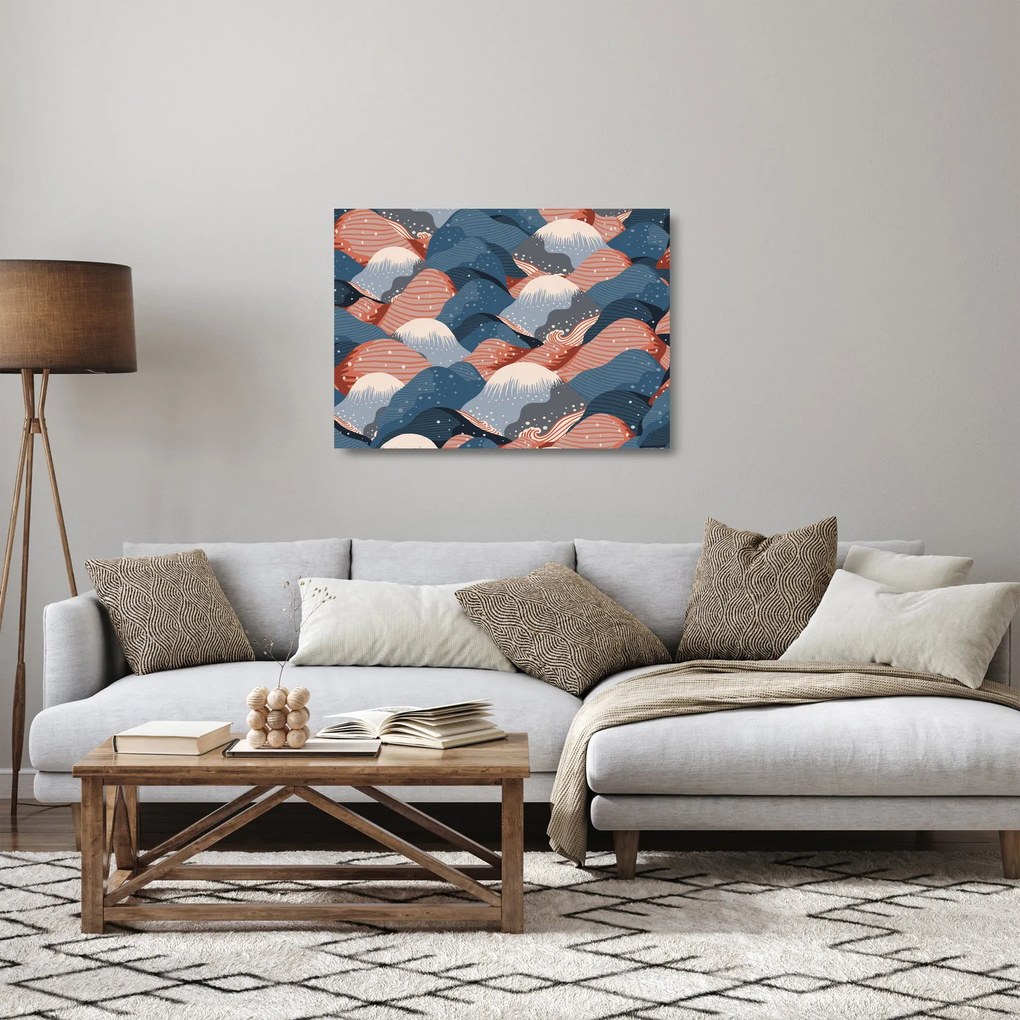 Sklenený obraz - Japonské vlny (70x50 cm)