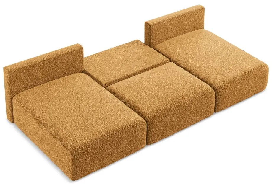 Oranžová rozkladacia/s úložným priestorom rohová pohovka Kalena – Makamii