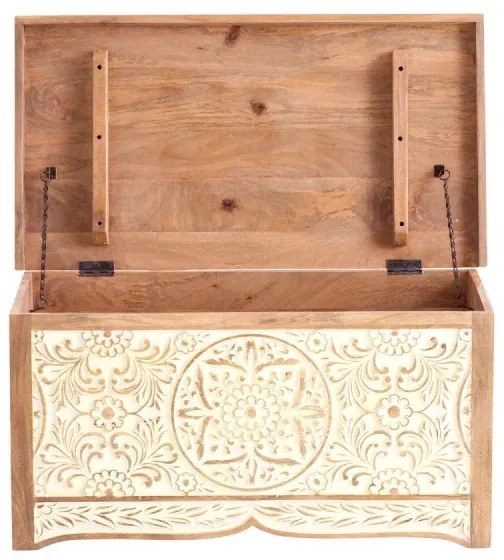 furniture-nabytek.cz - Masívna truhlica Delhi z mangového dreva, hnedá – 88×88×44 cm