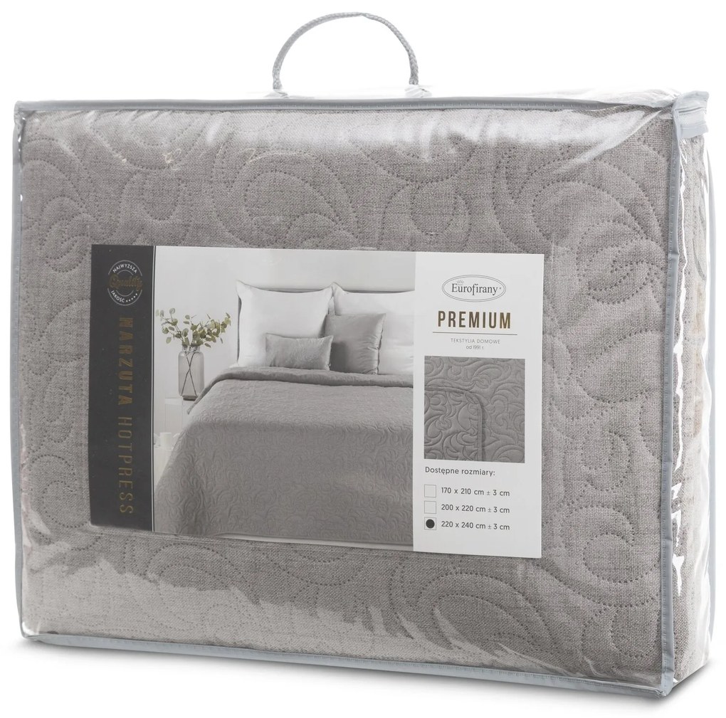 PREHOZ NA POSTEĽ LEN4 170X210 CM SIVÝ
