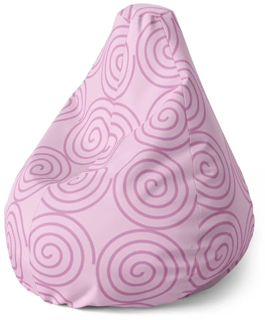 Sablio Sedací vak Pear Ružové špirály - 140 x 100 x 25 cm