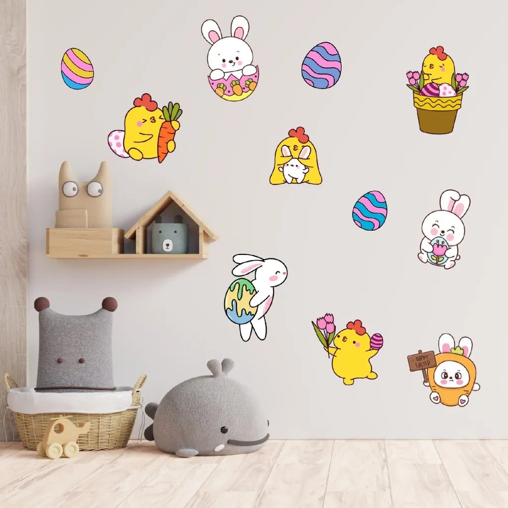 PIPPER. Textilná nálepka na stenu "Veľká noc"