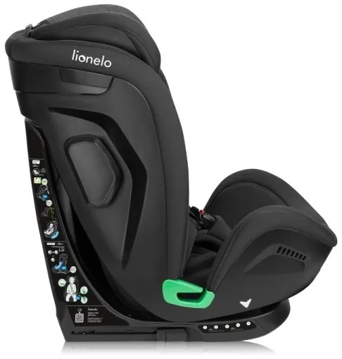 Lionelo - otočná autosedačka s bázou HARPER i-Size 76-150 cm Black Carbon