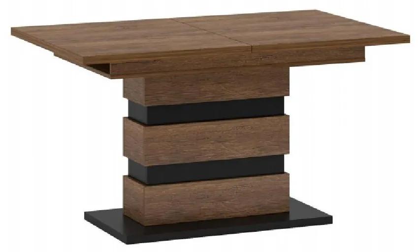 Tempo Kondela Rozkladací jedálenský stôl, dub bolzano/čierna, 140-180x86 cm, DELIS S