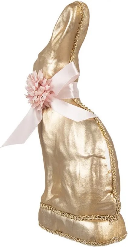 Dekorácia zlatý králik s mašľou Fancy - 11*5*22 cm