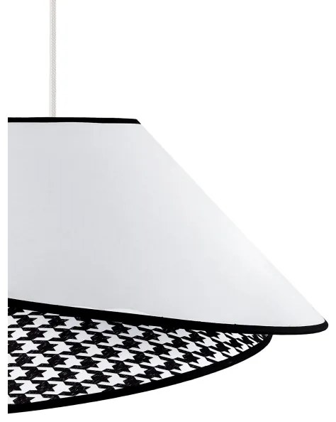 Duolla - Luster na lanku COCO 1xE27/40W/230V pr. 50 cm biela/čierna