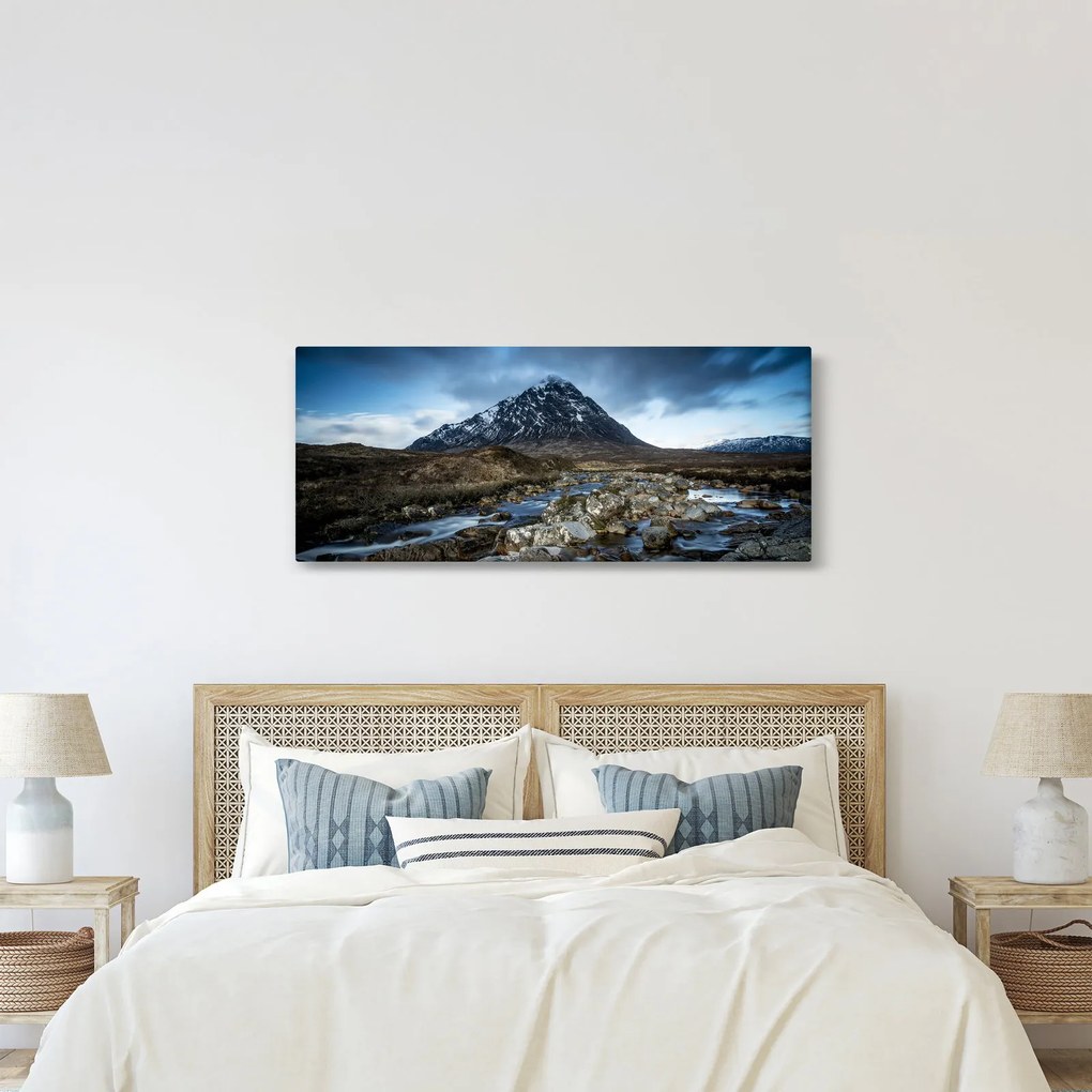 Obraz hory a rieky (120x50 cm)