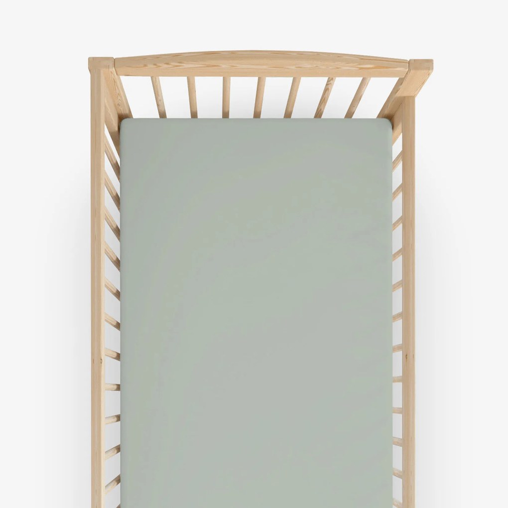 Goldea bavlnená plachta do detskej postieľky - šalviovo zelená 60 x 120 cm