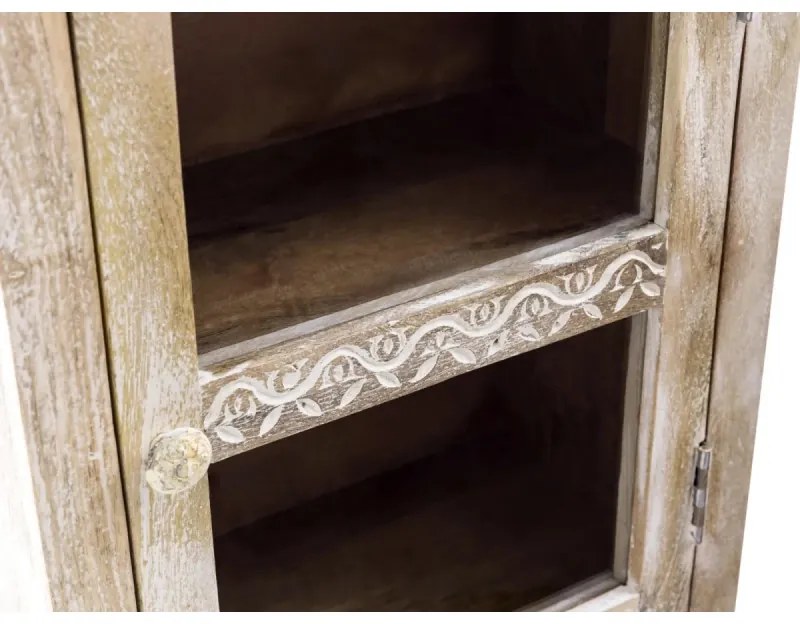furniture-nabytek.cz - Masívna nástenná skrinka Bitna z mangového dreva, lakovaná, prírodná farba – 43×25×60 cm