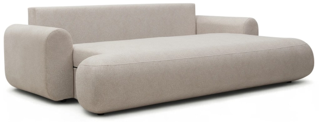 Pohovka Lotulis s rozkladom na spanie - krémová hydrofóbna pletenina Blur 01