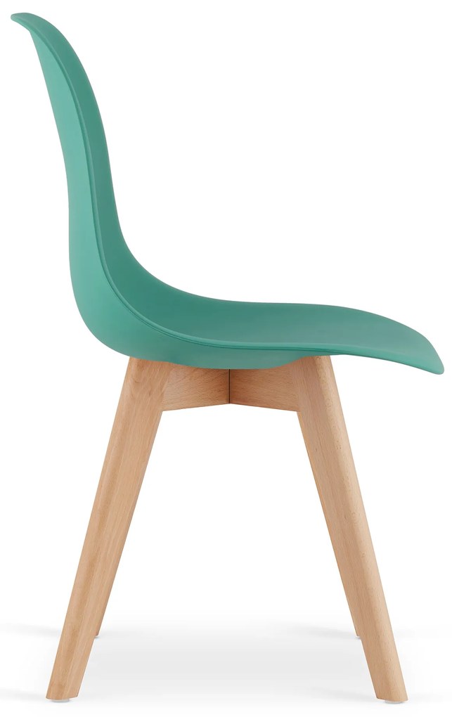 Zelená stolička KITO s bukovými nohami