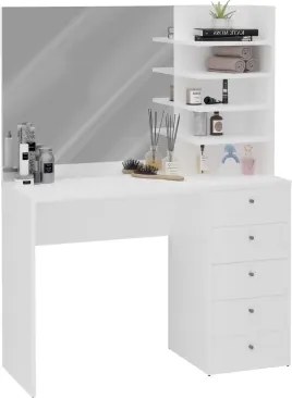 Kozmetický stolík so zrkadlom Marl,biely%