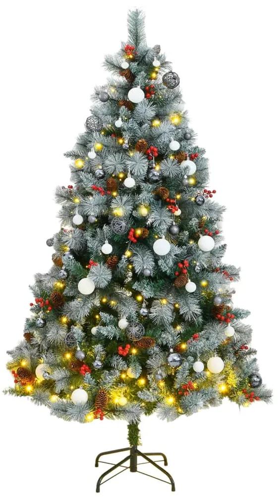 Umelý výklopný vianočný stromček 300 LED a sada gúľ 240 cm 3210254
