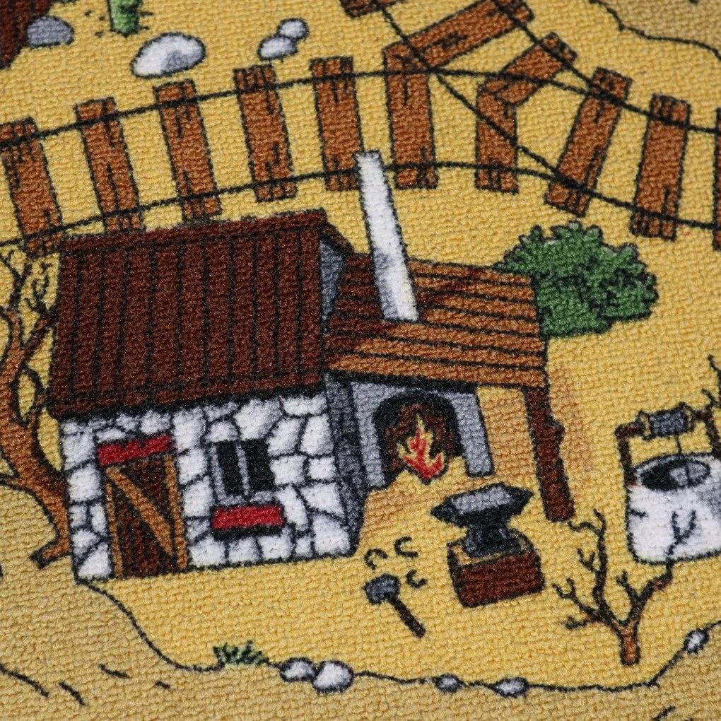 Detský kusový koberec Western kruh, 400x400 (priemer) kruh, viacfarebná, detská izba, AladinWorld Expres