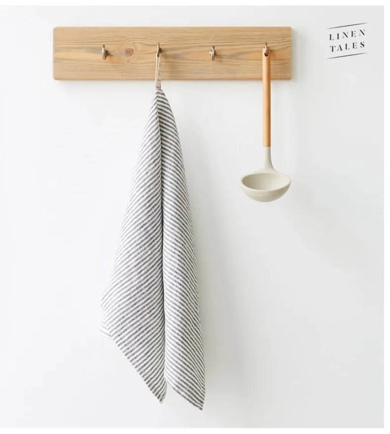 Ľanová utierka 45x65 cm Thin Black Stripes – Linen Tales