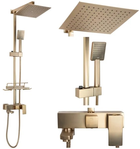 REA-P7050 - Sprchová súprava s batériou JACK, brúsené zlato