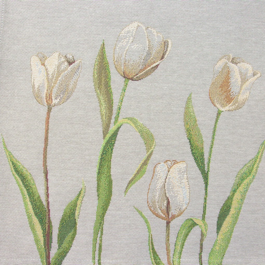 GOBELÍNOVÁ DEKORAČNÁ OBLIEČKA NA VANKÚŠ NATUR 45X45 CM KVETY