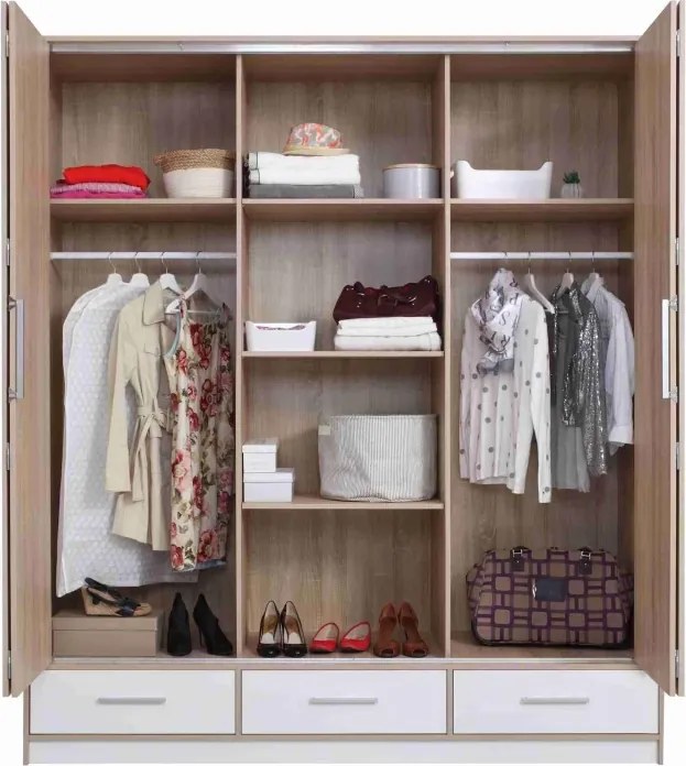 Šatník strieškou, dub / antracit