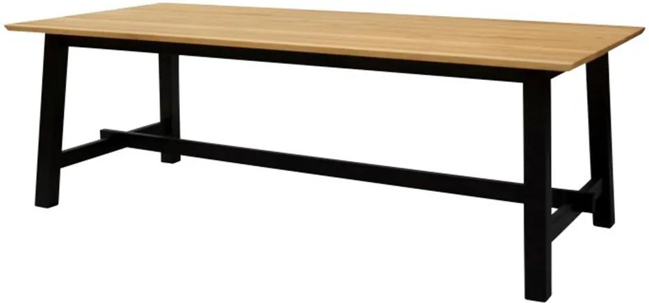 Jedálenský stôl Lisboa, 220 cm, čierna/dub