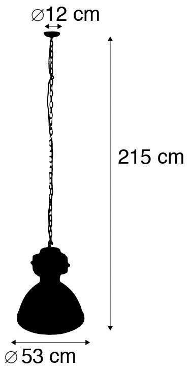 Inteligentné priemyselné závesné svietidlo čierne 53 cm vrátane A60 Wifi - Sicko
