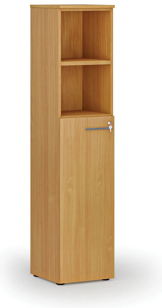 Kombinovaná kancelárska skriňa PRIMO WOOD, dvere na 3 poschodia, 400 x 420 x 1781 mm, buk