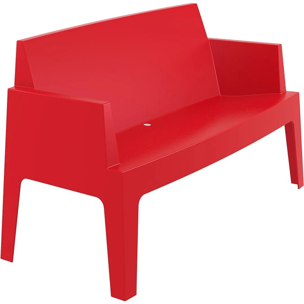 BOX SOFA záhradná lavica s podrúčkami red