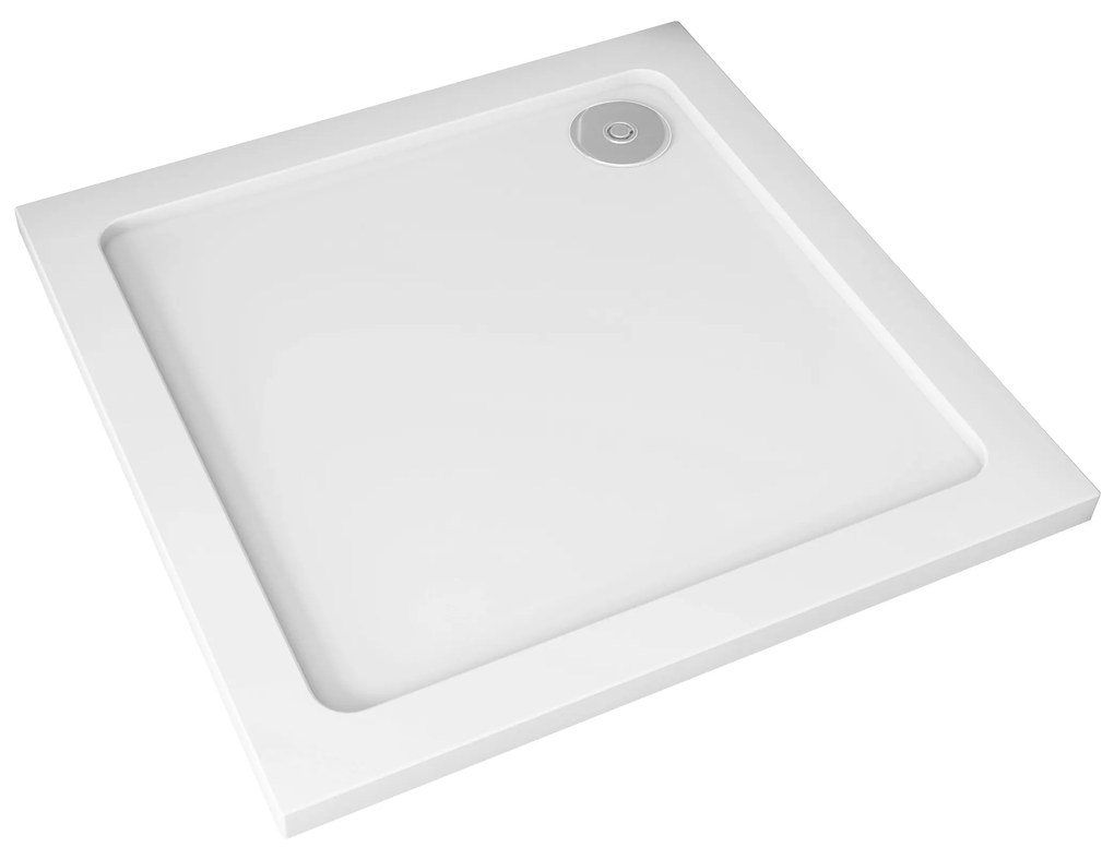 Cerano Piato, štvorcová sprchová vanička z liateho mramoru 100x100x3 cm, biela, CER-CER-GSR11