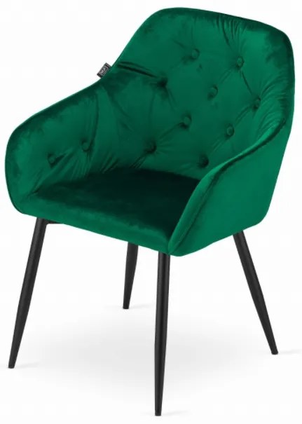 Zamatová jedálenská stolička Vienna zelená