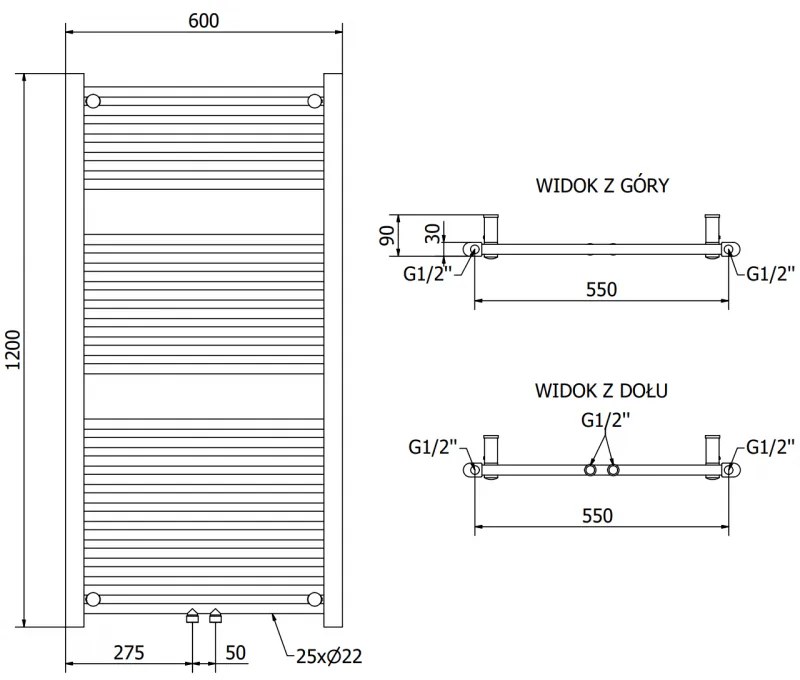 Mexen Mars, elektrické vykurovacie teleso 1200 x 600 mm, 600 W, biela, W110-1200-600-6600-20