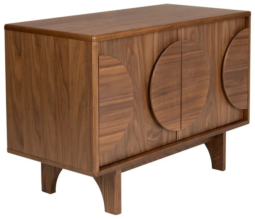 Hnedá nízka komoda v dekore orecha 82x58 cm Groove – Zuiver