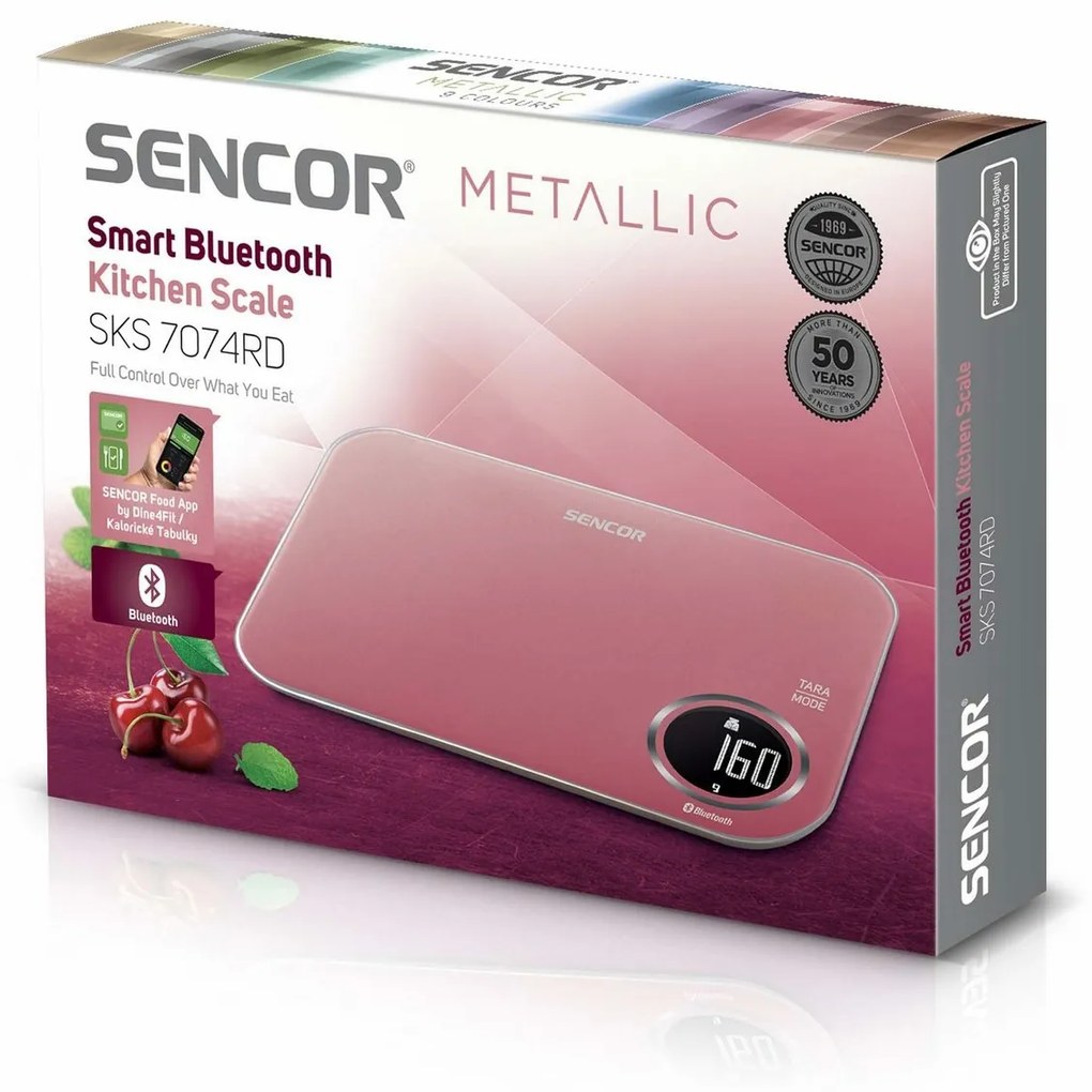 Sencor SKS 7075RS múdra kuchynská váha, ružová