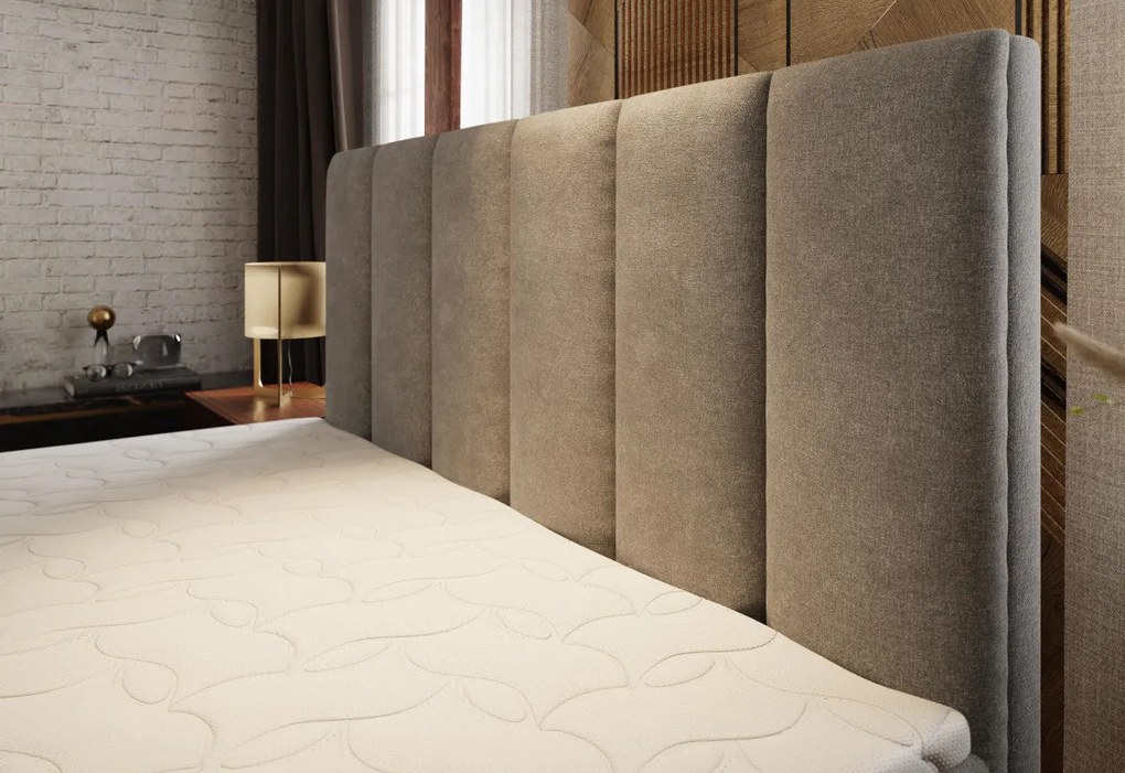 Čalúnená posteľ boxspring KARDI - cosmic 10 / 140x200 / bez vrchného matraca
