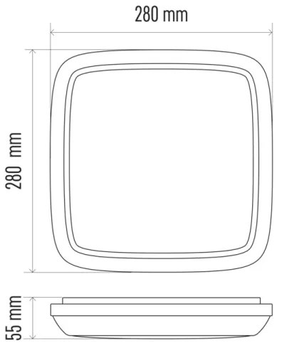 LED Vonkajšie stropné svietidlo DORI LED/24W/230V IP54 štvorec