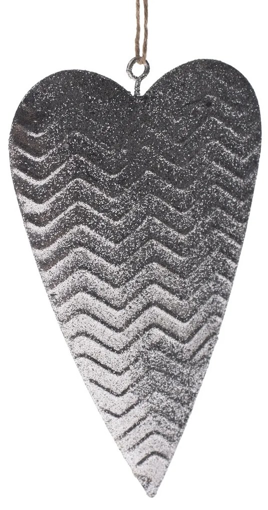 Závesné srdce Teramo strieborná, 20 x 10 cm