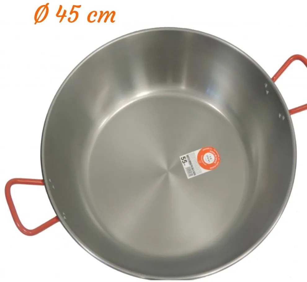 13418 Oceľová hlboká panvica Paella WOK 45 cm GARCIMA