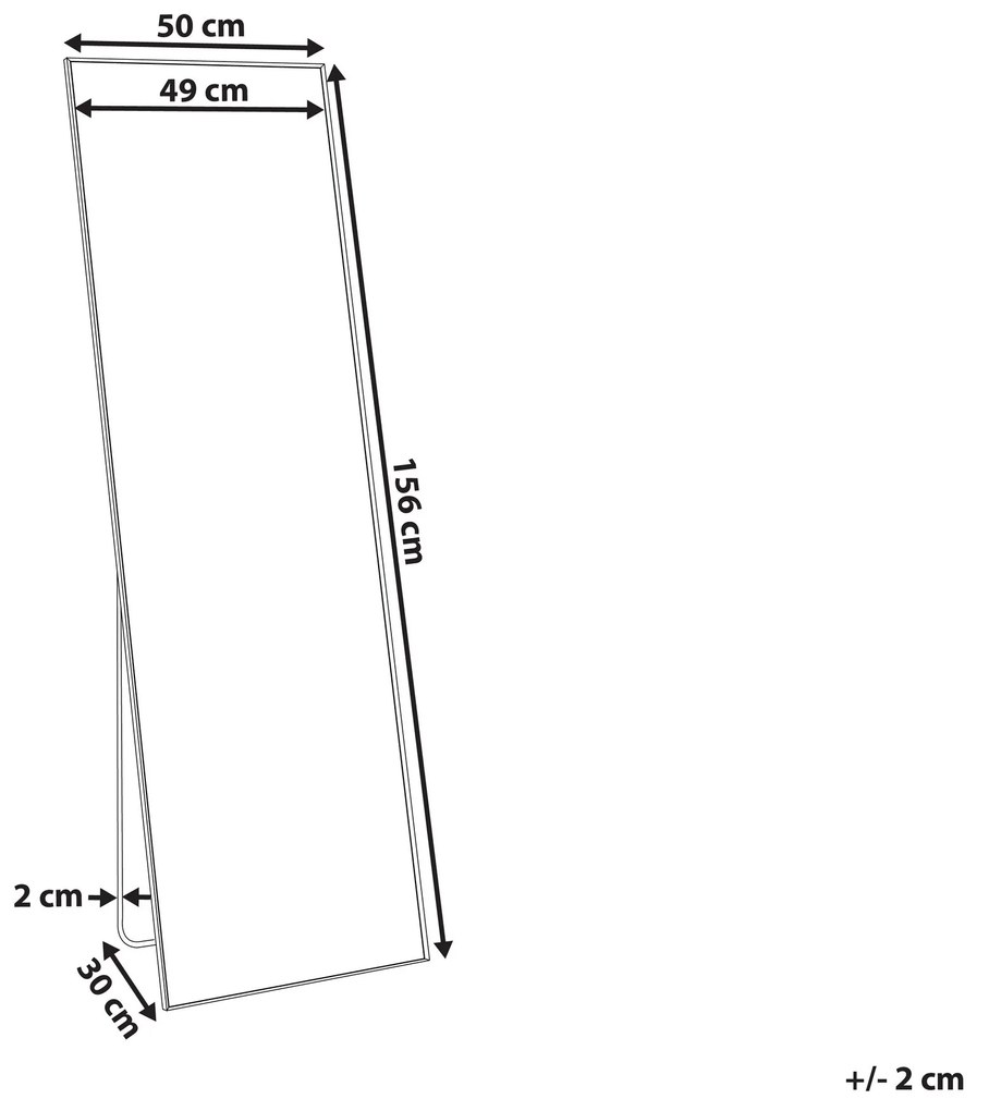 Stojace zrkadlo 50 x 156 cm strieborné BEAUVAIS Beliani