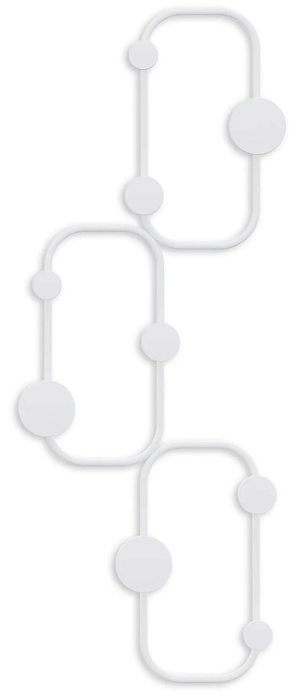 Nástenný kovový vešiak Lizzard 28 cm biely