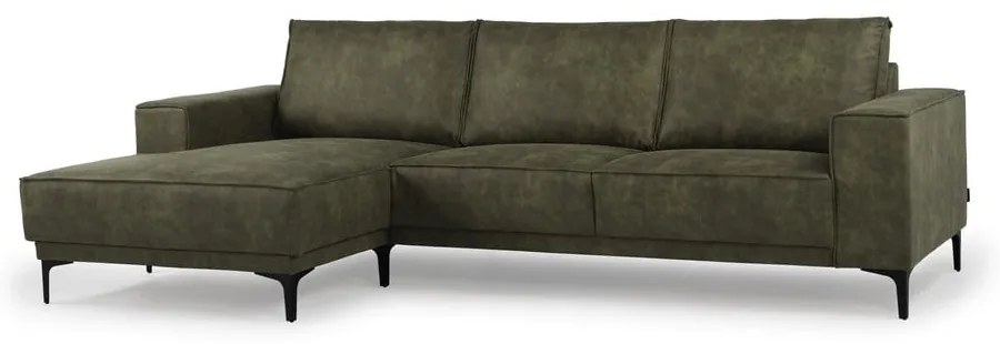 Zelená rohová pohovka z imitácie kože (ľavý roh) Copenhagen – Scandic