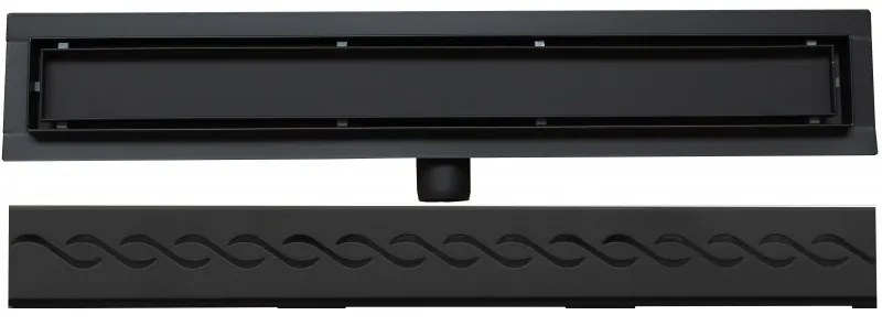 Mexen Flat nerezový sprchový žľab 80 cm, vzor M18, čierna, 1723080-15
