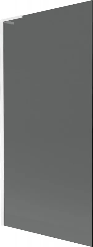 Mexen Next L, 1-krídlová vaňová zástena 90 x 150 cm, 6mm šedé sklo, biely profil, 895-090-000-03-40-20