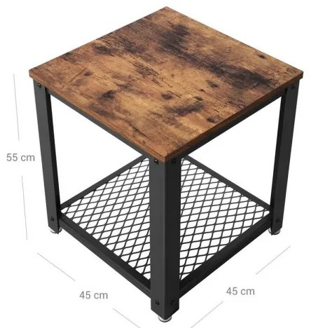 Odkladací stolík ELDUR hnedý/čierny