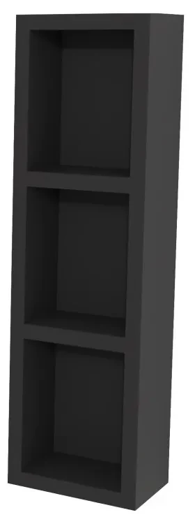 Mereo, Mereo Aira, kúpeľňová skrinka 20 cm, horná, policová, Multidecor, Čierna Supermat, MER-CN796SCIPM