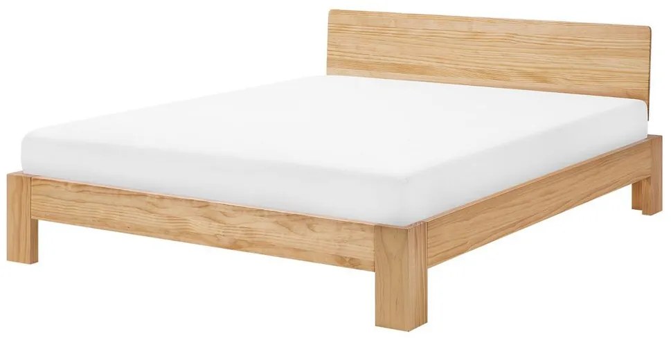Drevená posteľ s lamelovým roštom 160x200 cm ROYAN Beliani